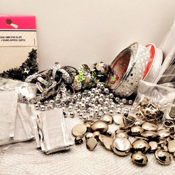 Silver Craft Embellishment Bundle - Mixed Lot - Picture 2 of 6